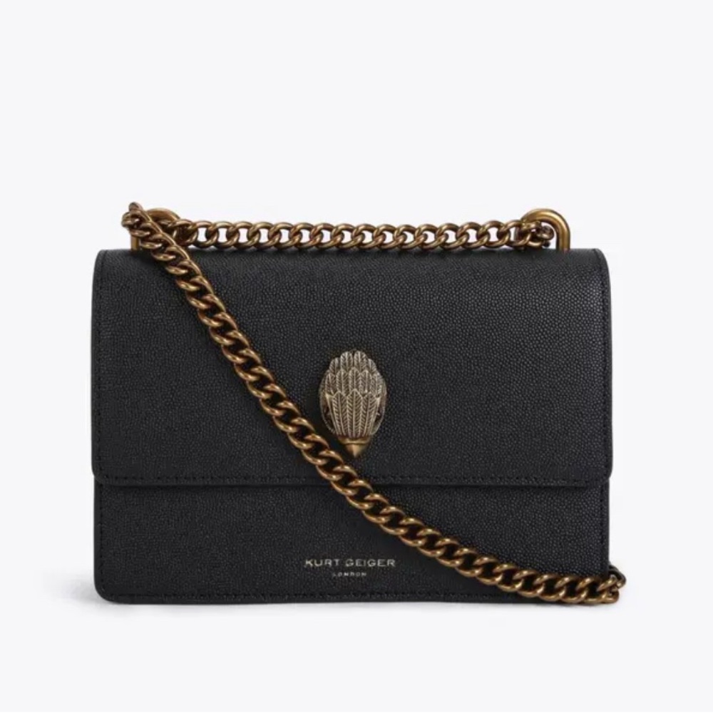 Kurt Geiger Black Crossbody Bag with Gold Chain